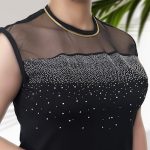 تاپ مجلسی یقه توری